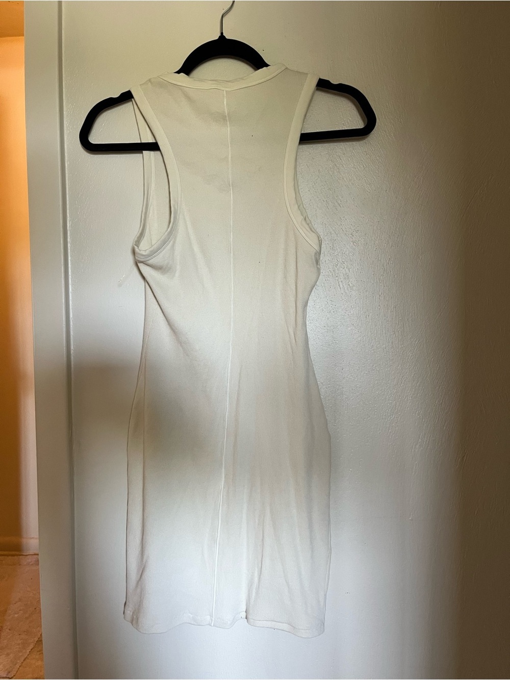 SKIMS Sleeveless Ribbed Mini Dress in Light Cream - Picture 3 of 4
